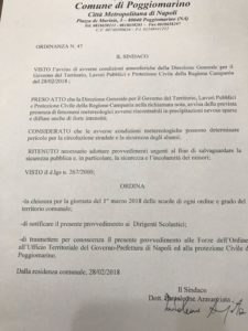 ordinanza chiusura  scuola 1 marzo 2018